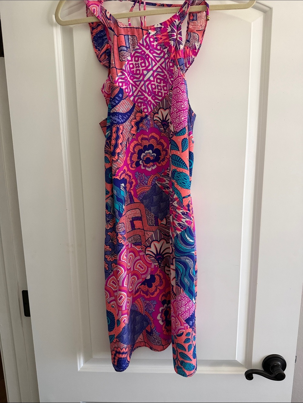 Alice & Trixie Pink and Blue Floral-Print Midi Dress